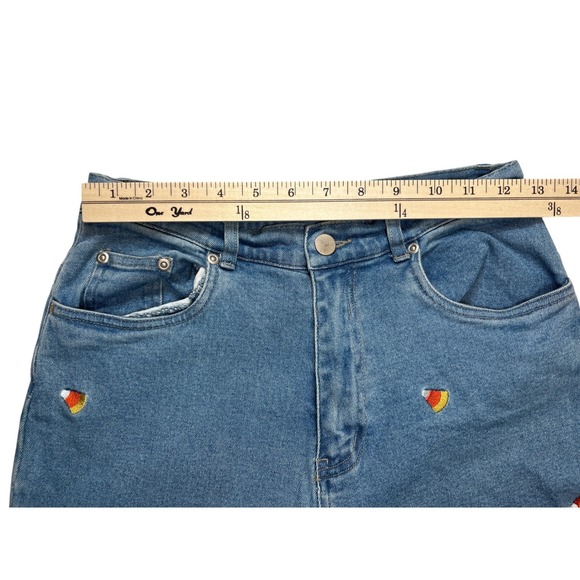 Quacker Factory Women Candy Corn Embroidered High Rise Straight Leg Jeans Size 8 - Picture 5 of 8